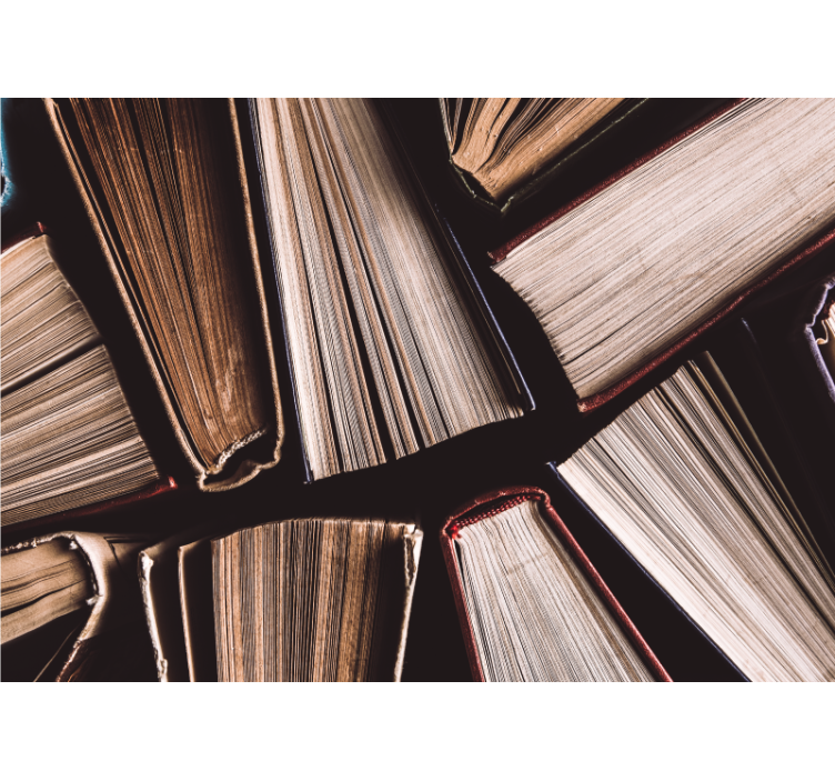 Umělecká fototapeta knihy naskládané dohromady - TenStickers