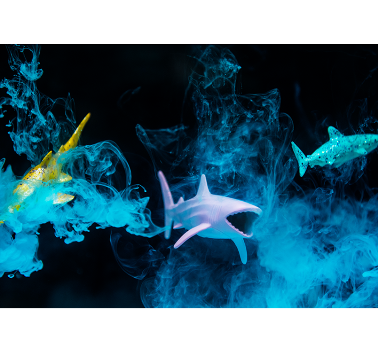 Figurky žraloků ve vodním manželství fototapeta - TenStickers