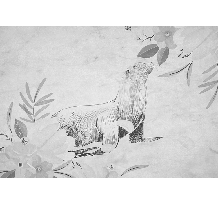 Fototapeta do koupelny těsnění mezi květinami - TenStickers