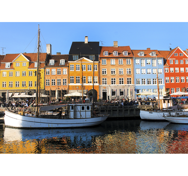 Fototapeta pro město a zemi barevné břehy jezer - TenStickers