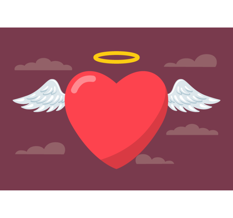 Fototapeta barevné andělské srdce městské umění - TenStickers