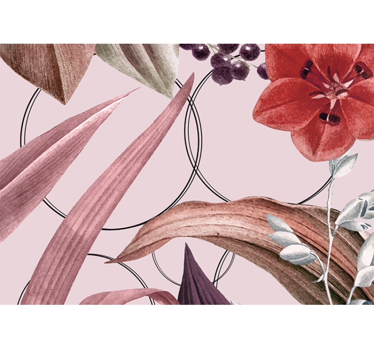 Fototapeta bílé květy s černými kruhy - TenStickers