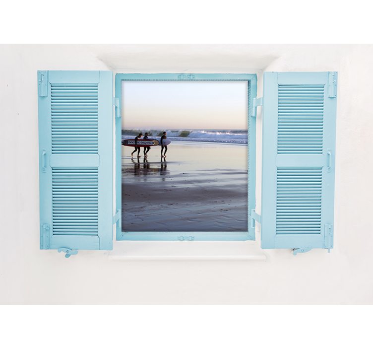 Fototapeta pro město a zemi surfování na pláži - TenStickers