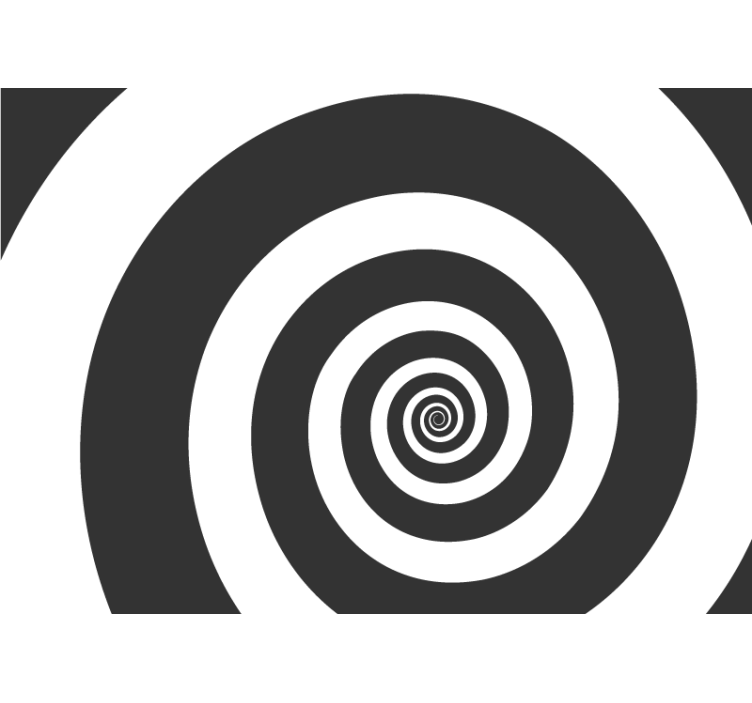 černobílé hypnotické spirálové abstraktní fototapeta - TenStickers