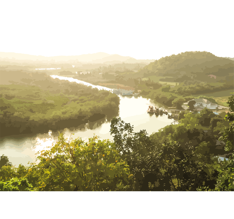 Fototapeta klidný pohled na řeku - TenStickers