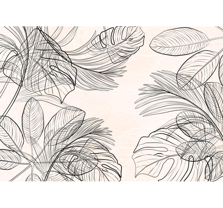 Teplé barevné tenké listy tvarují fototapeta v koupelně - TenStickers