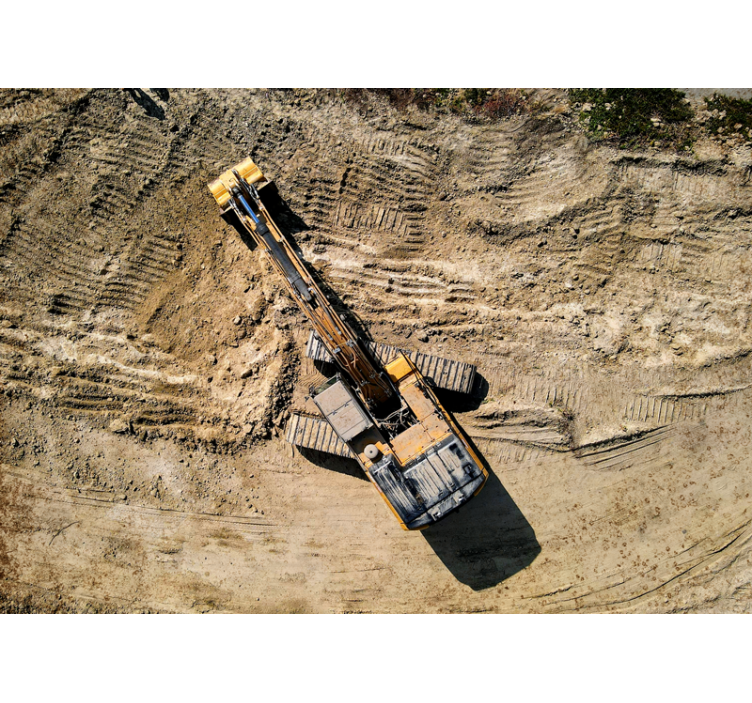 Fototapeta vozidel bagřík při práci - TenStickers