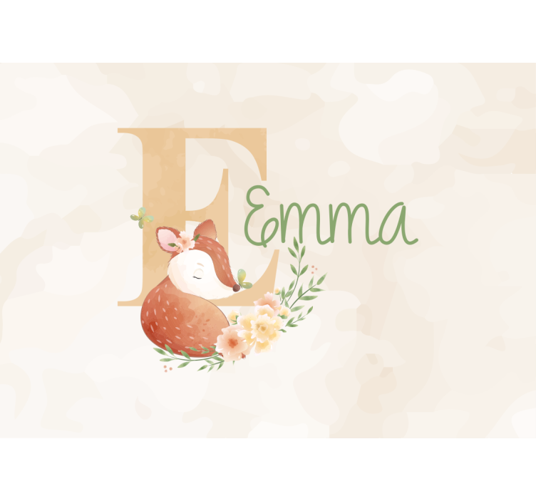 Dětská ložnice fototapeta s personalizovanou liškou - TenStickers