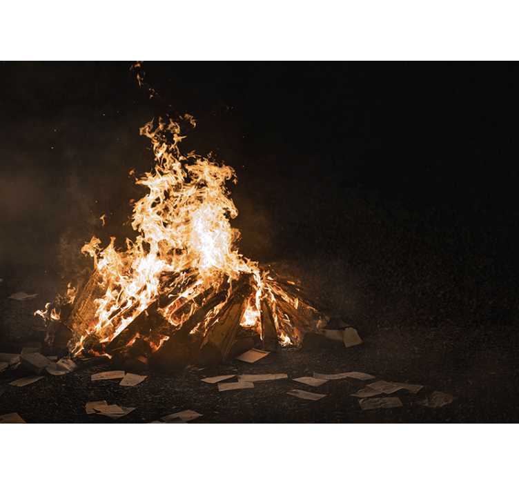 Abstraktní fototapeta plameny ohně v noci - TenStickers