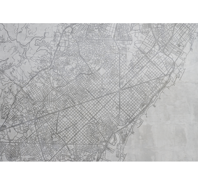 Fototapeta pro město a zemi s podrobnou mapou - TenStickers