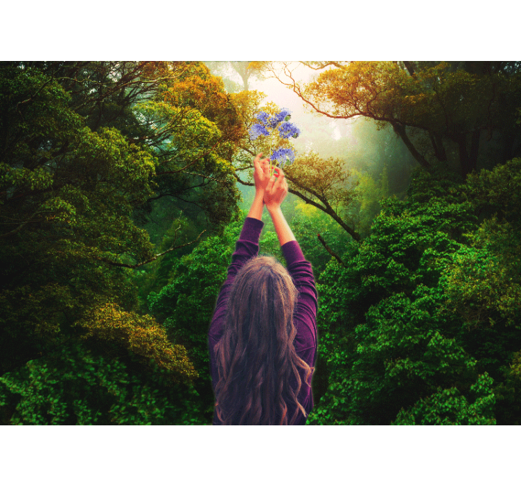 Fototapeta fialová dívka a les klasického umění - TenStickers