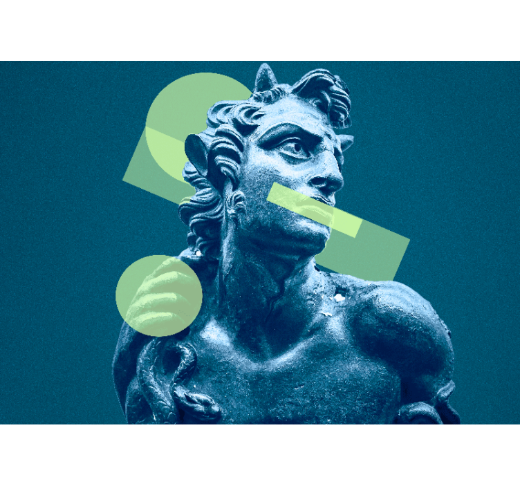 Umělecká fototapeta socha s geometrickými tvary - TenStickers