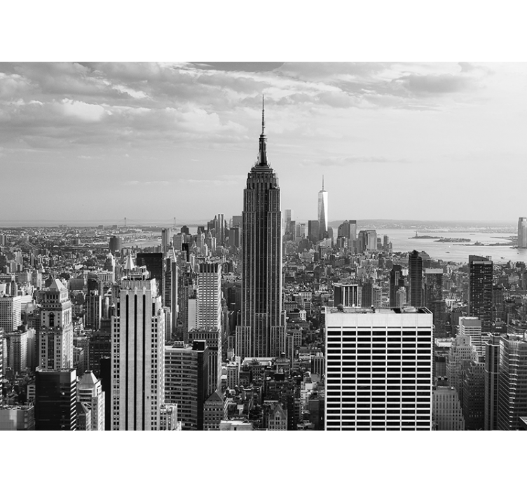 Panoramatická černobílá fototapeta new york - TenStickers