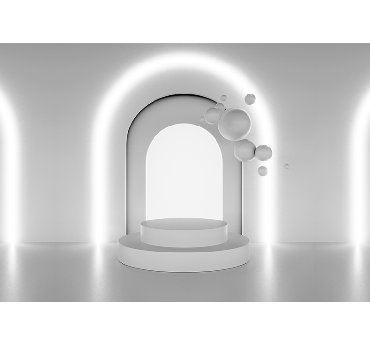 Fototapeta 3d iluze vesmírná bílá koule - TenStickers