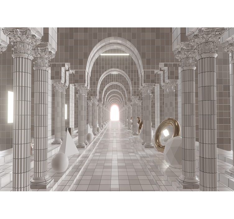 Abstraktní fototapeta design architektonické chodby - TenStickers