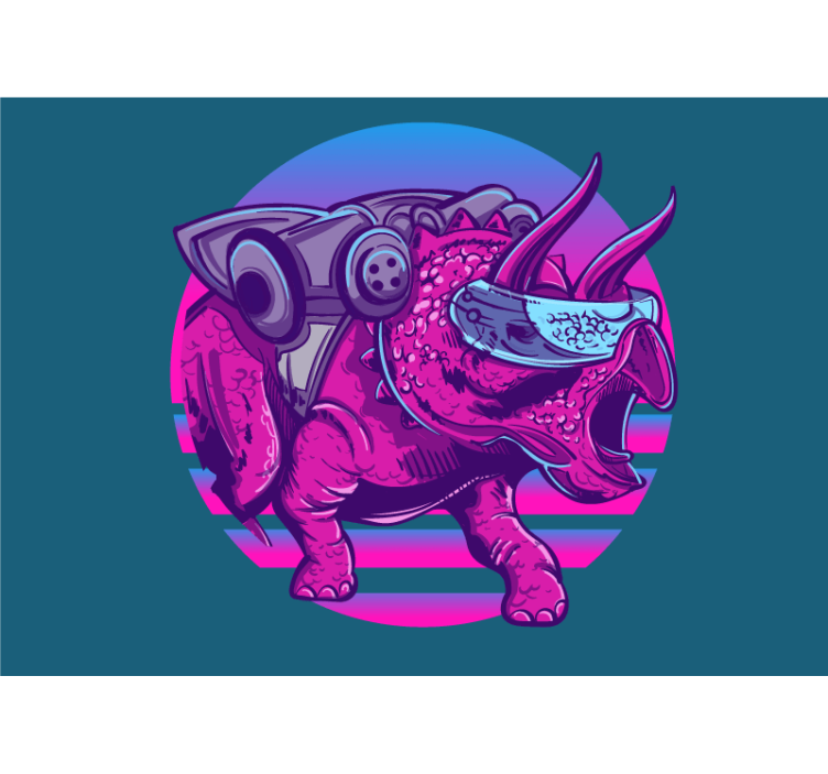 Fototapeta zvířata futuristický triceratops - TenStickers