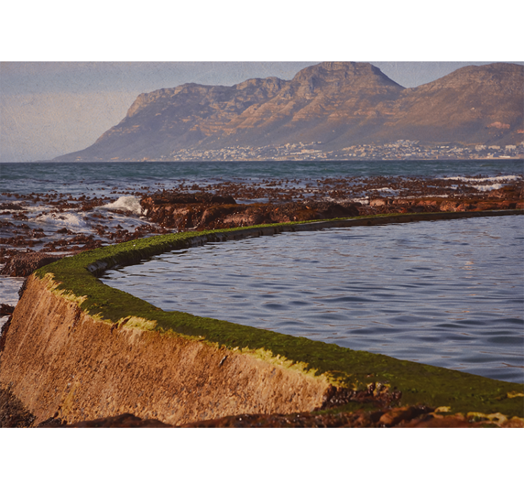 Fototapeta s výhledem na hory s oblohou bazénu - TenStickers