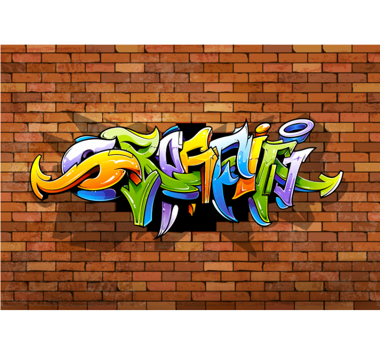 Fototapeta 3d graffiti nástěnná hudba poznámky - TenStickers