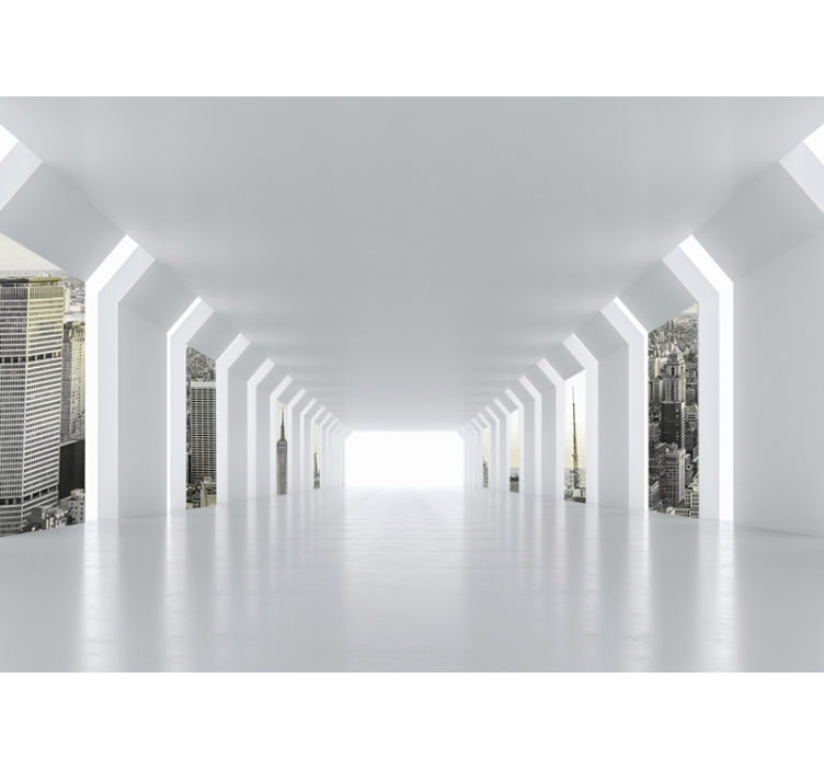 Fototapeta pro město a zemi futuristický pohled na město - TenStickers