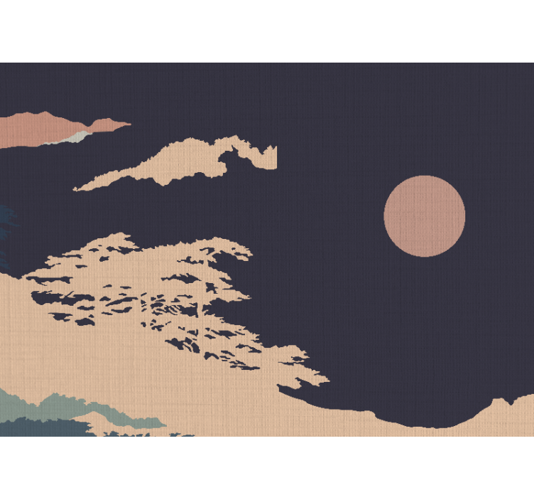 Příroda fototapeta klidná krajina pod lunárními paprsky - TenStickers