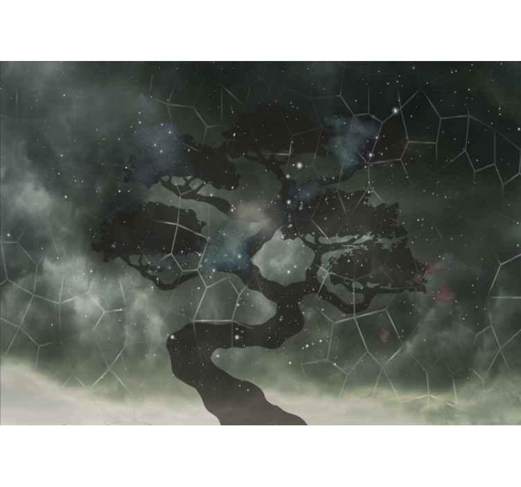 Fototapeta vesmír silueta nebeského stromu - TenStickers