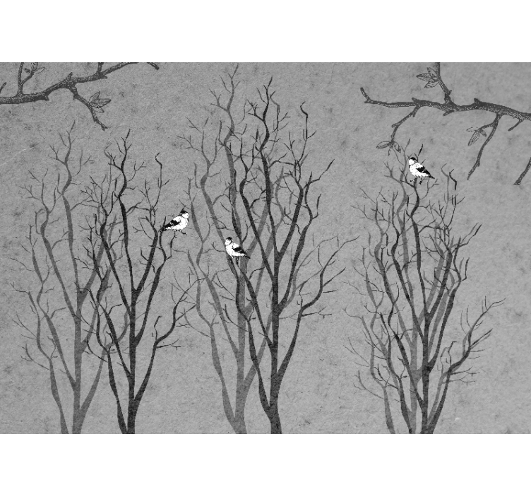 Strom fototapeta větve s ptáky - TenStickers