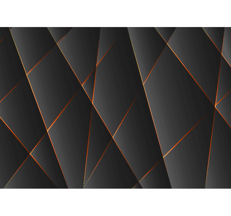 černá geometrický efekt 3d fototapeta - TenStickers