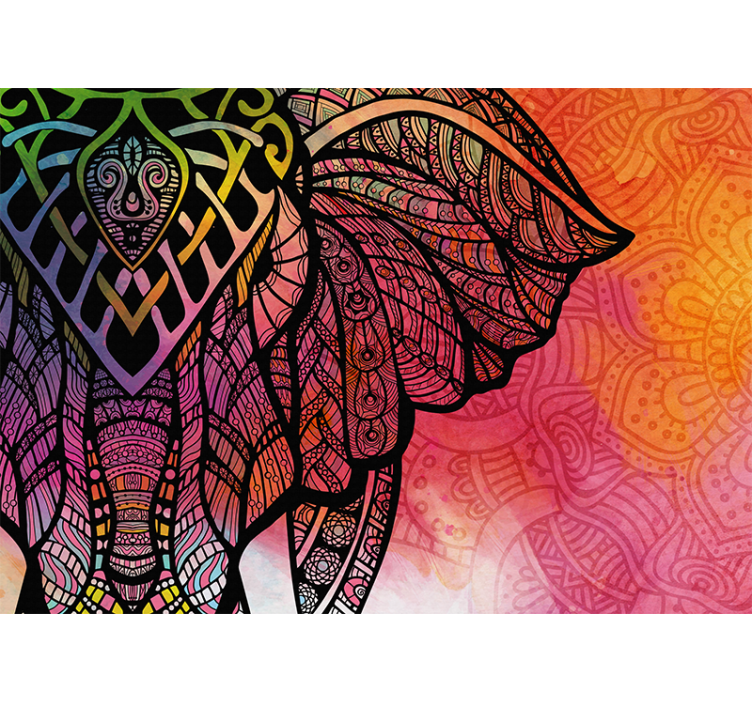 Fototapeta bohémský indický načrtnutý slon - TenStickers