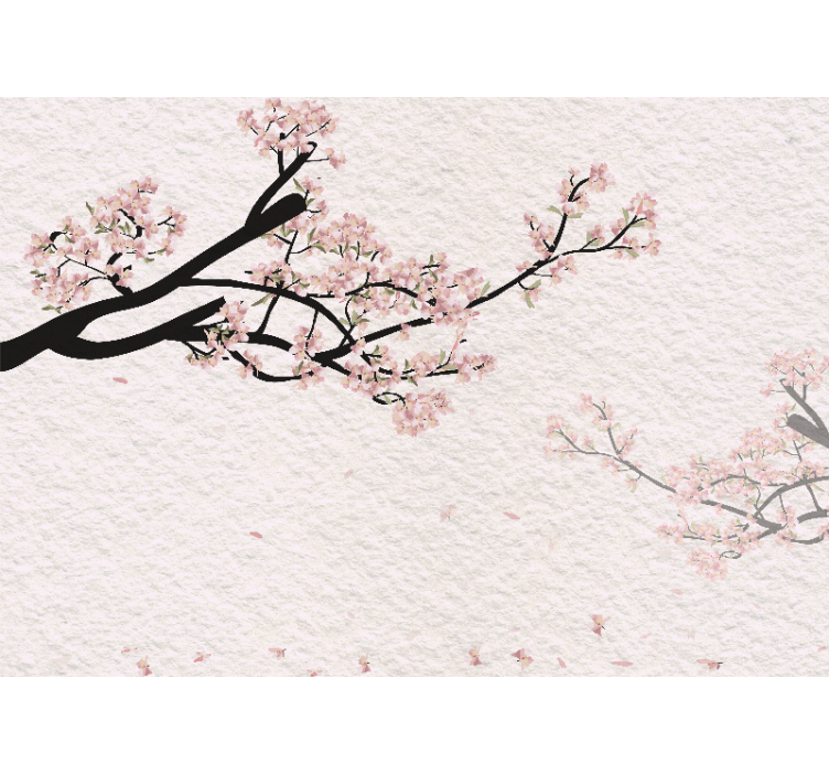 Třešňový květ Panoramatická fototapeta - TenStickers