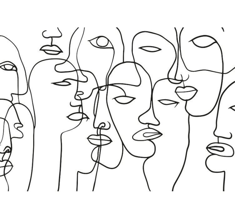 Vzor obličeje Abstraktní fototapeta - TenStickers