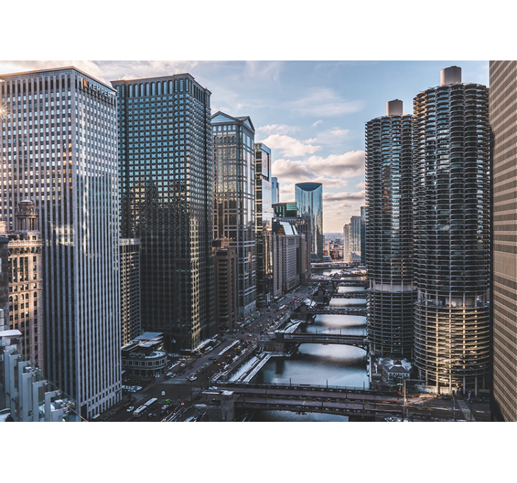 Chicago fototapeta anténa - TenStickers