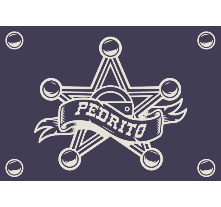 Dětská ložnice fototapeta s odznakem šerifa - TenStickers