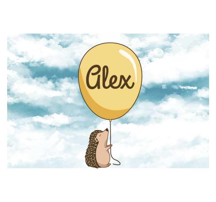 Dikobraz s balónem a fototapeta na jméno - TenStickers