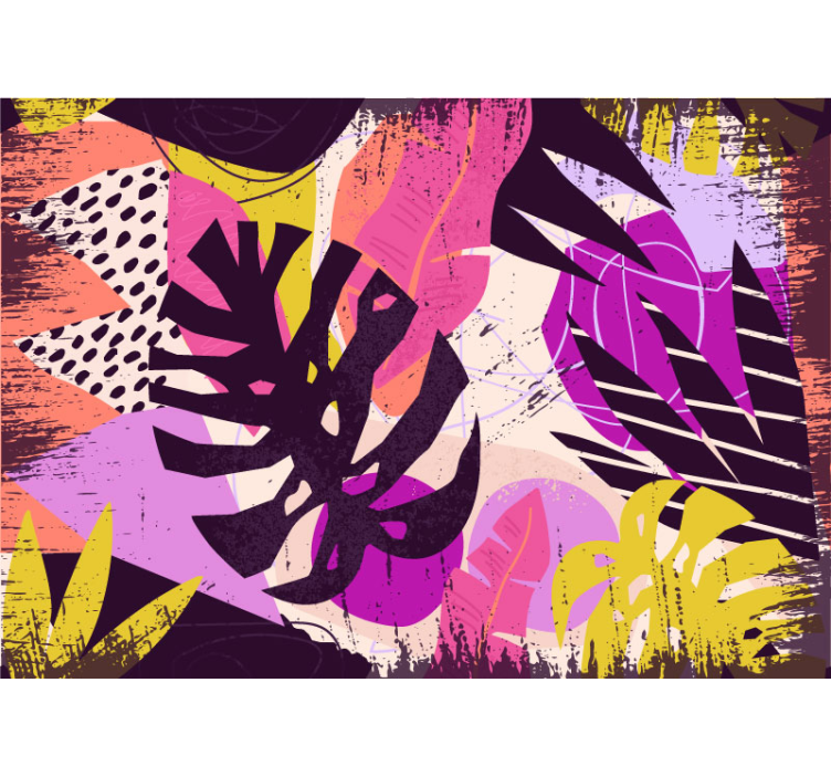 Fototapeta grunge monstera listy - TenStickers