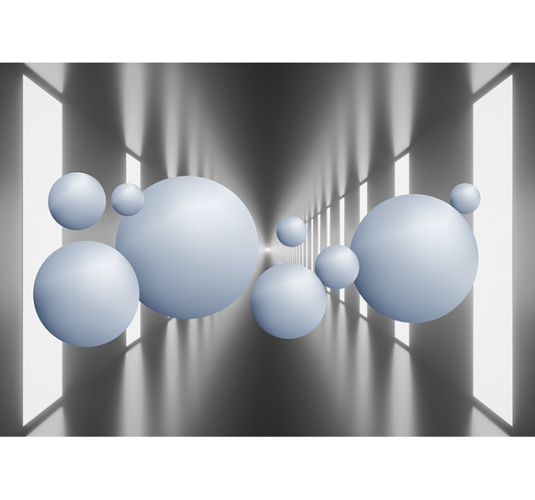 Uspořádání plovoucích koulí 3D fototapeta - TenStickers