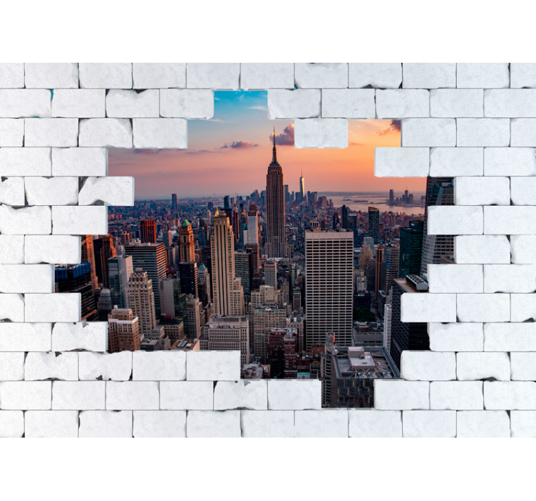 New york fototapeta západ slunce nad panoramatem - TenStickers