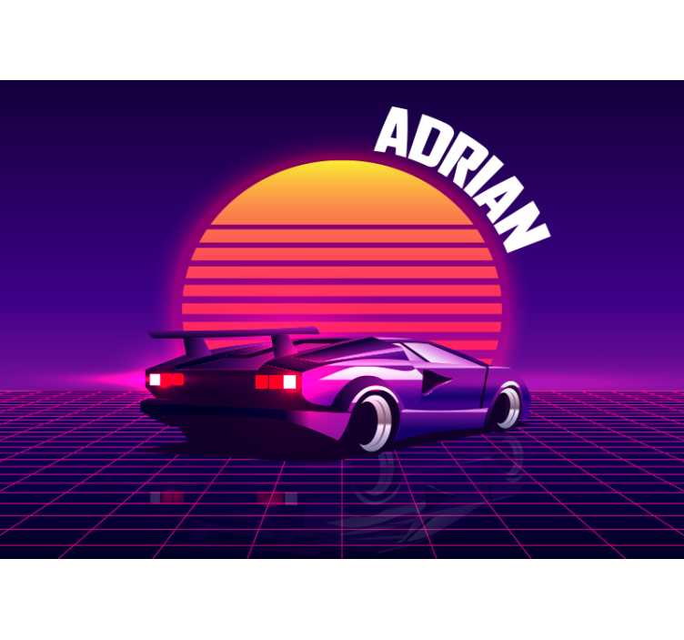 Fototapeta sportovní auto za soumraku - TenStickers