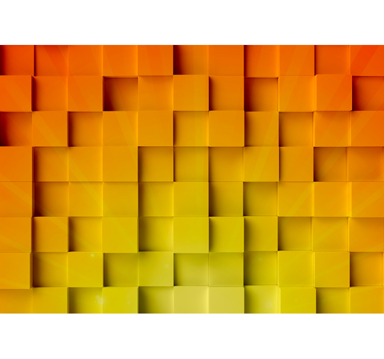 Oranžová geometrická mozaika 3d fototapeta - TenStickers