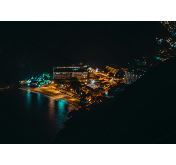 Fototapeta pro město a zemi noční panorama města - TenStickers