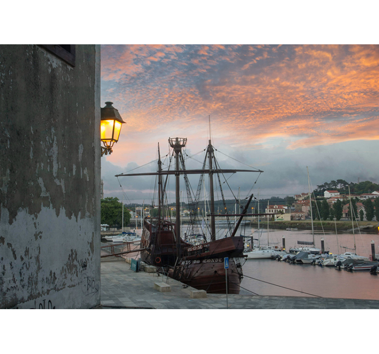 Historický lodní přístav Fototapeta pro město a zemi - TenStickers