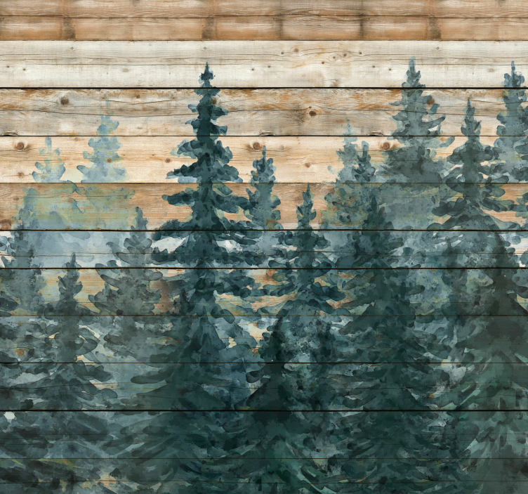 Kresby stromů akvarelem Fototapeta - TenStickers