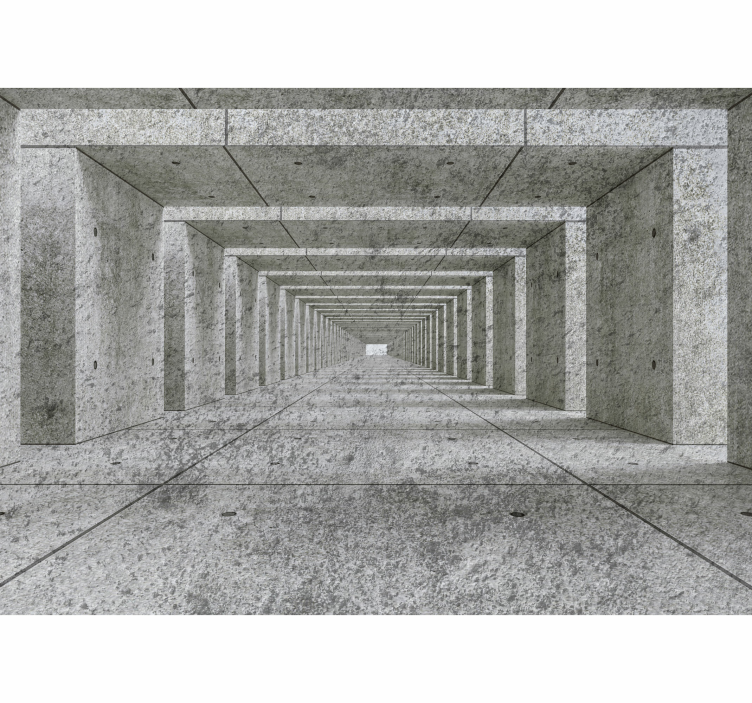 Beton 3d tunel 3d fototapeta - TenStickers