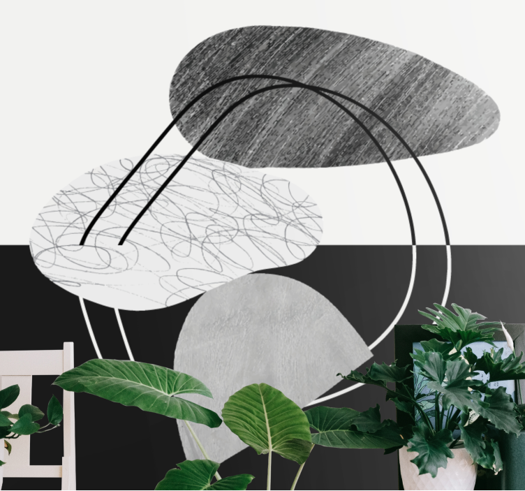 Abstraktní fototapeta geometrické mono tvary - TenStickers