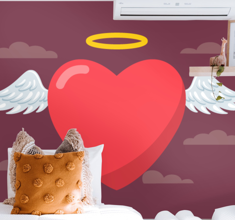 Fototapeta barevné andělské srdce městské umění - TenStickers