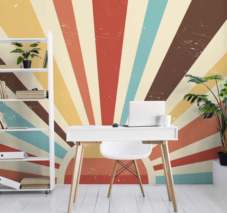 Abstraktní vintage západ slunce fotomurální - TenStickers