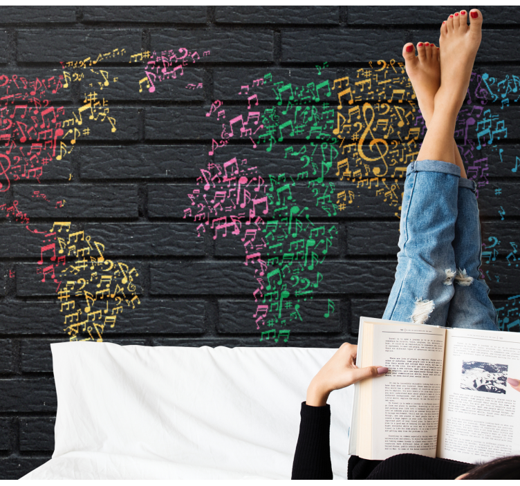 Fototapeta hudba hudební mapa světa - TenStickers