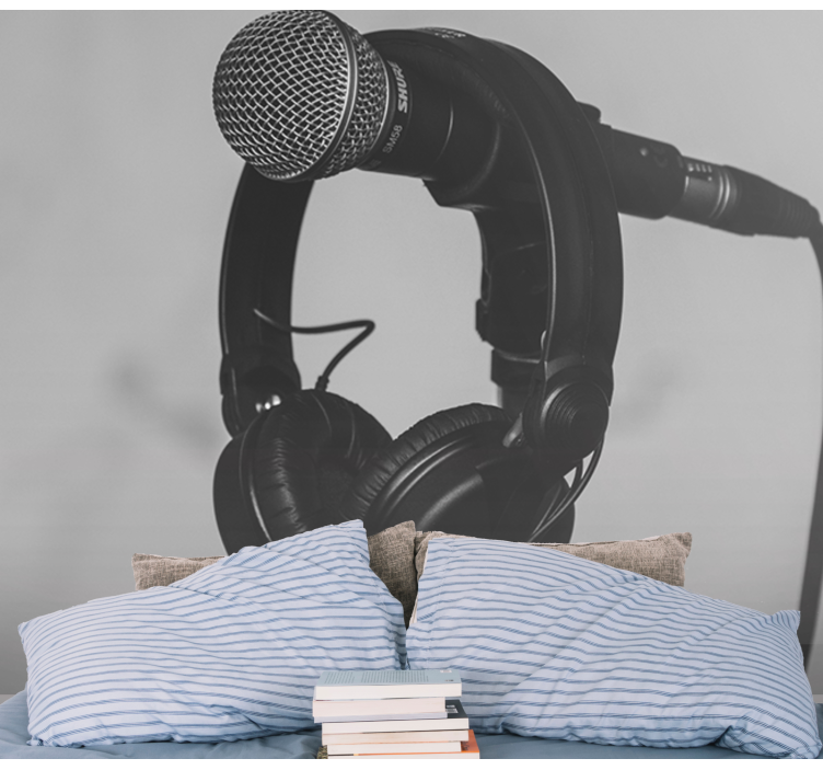 Fototapeta hudba mikrofon a sluchátka - TenStickers