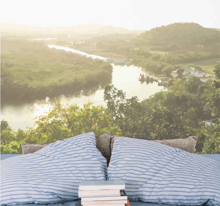 Fototapeta klidný pohled na řeku - TenStickers