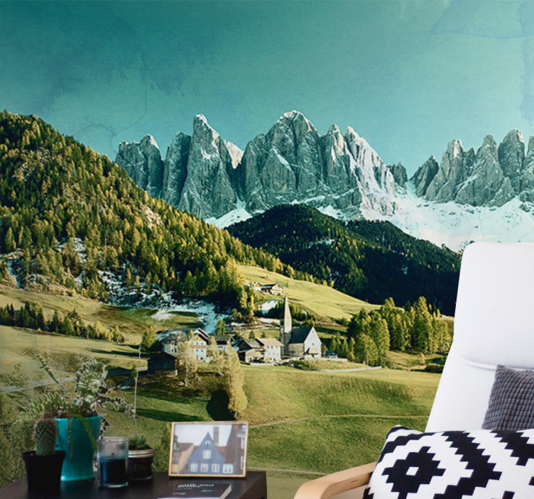 Fototapeta krajina horské vesnice - TenStickers