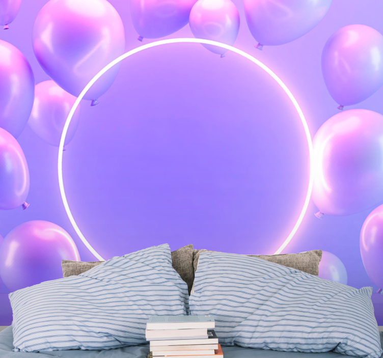 Fototapeta kruh s plovoucími balónky - TenStickers